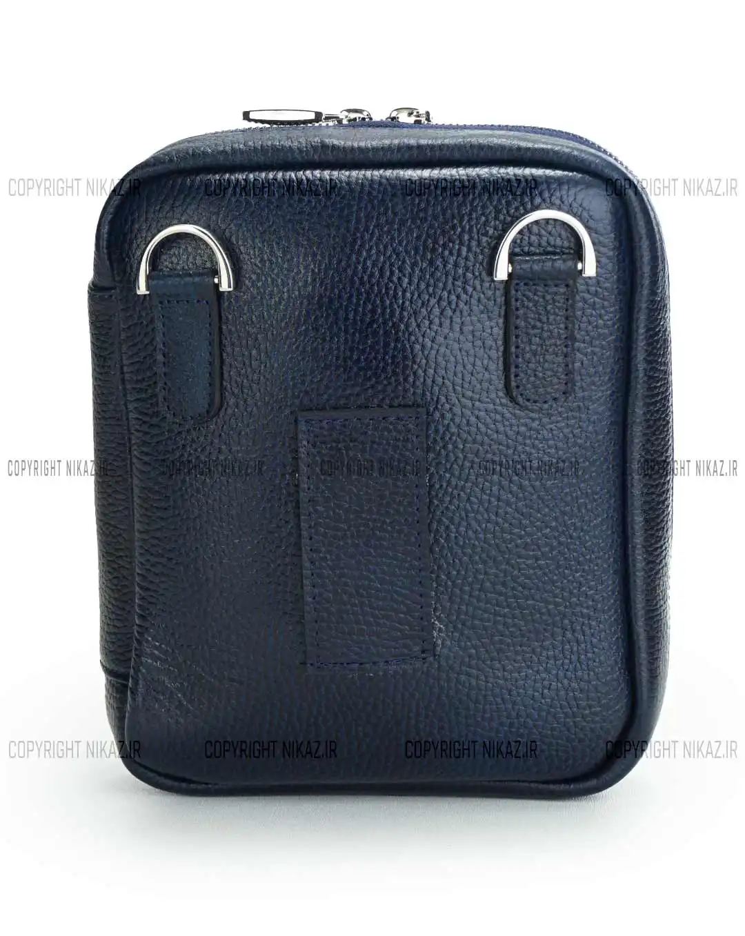 کیف دوشی مردانه چرم طبیعی مدل کاوه کد 1558 رودوشی رنگ سرمه ای و جنس چرم فلوتر گاوی و بند قابل تنظیم و مناسب برای نگهداری مدارک