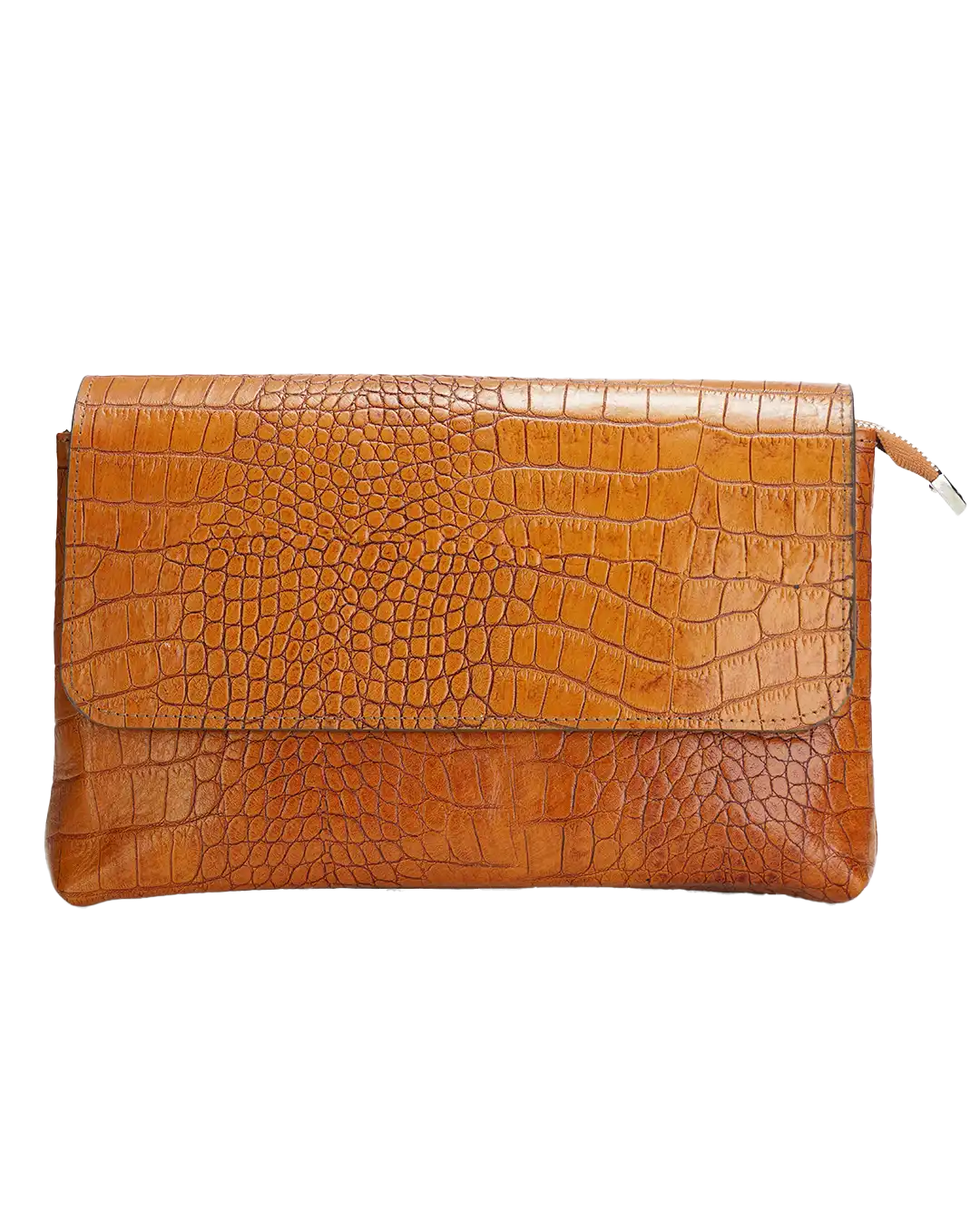 کیف دوشی زنانه چرم طبیعی مدل پردیس کد 1565 رنگ عسلی و جنس چرم کرکودیل اصل و بسیار جادار، همراه با بند رودوشی قابل تنظیم