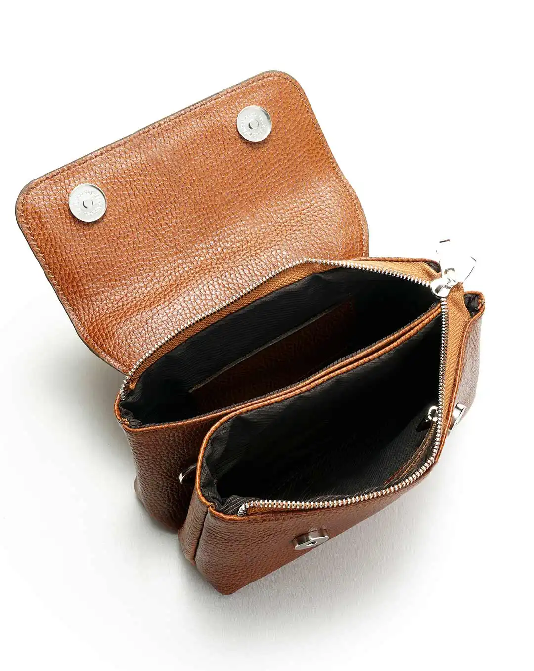 کیف دوشی زنانه چرم طبیعی مدل بهسا کد 1571 رنگ عسلی و جنس چرم فلوتر گاوی و دارای بند بلند رودوشی قابل تنظیم و دارای محفظه زیاد